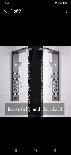Wall Mounted Bathroom Faucet Shower Column Tower W/Hand Shower Screen Spout Tap