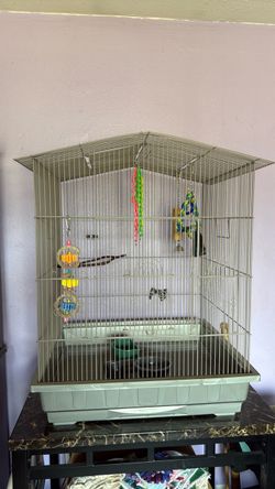 Bird Cage with Toys and Perch