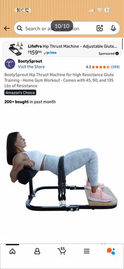 BootySprout Hip Thrust Machine for High Resistance Glute Training