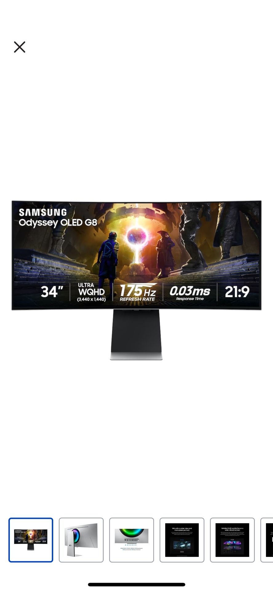 Brand New Samsung 34” G8 OLED ultra wide curved monitor