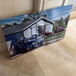 Vintage Hot Rod Metal Sign - 44” X 29”