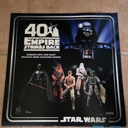 Star Wars 40th The Empire Strikes Back Action Figure And Gi Joe Action Figure Gamestop Promo Poster 24 x 48