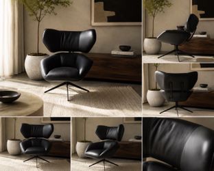Brand new modern leather lounge chair