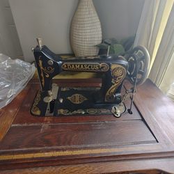 Antique Damascus Sewing Table