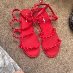 Women’s Size 7  Red Sandals 