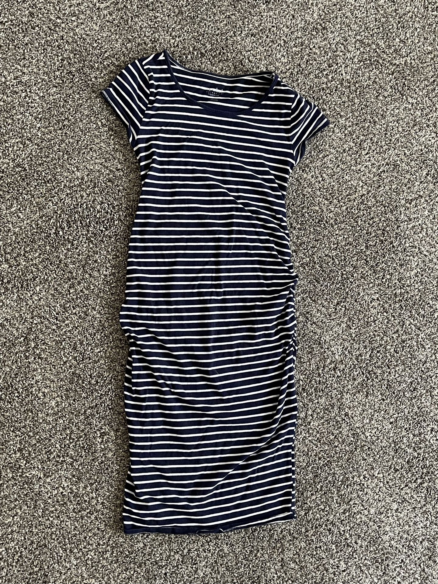 Blue/ White Striped Maternity Dress
