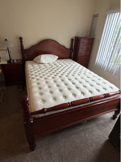 Cherry wood bed frame made in Europe