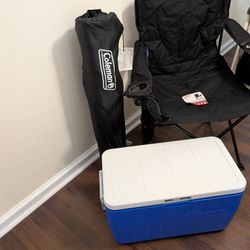 Coleman Chairs & Coleman Cooler With Drain