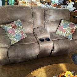 SOFA  - TWIN RECLINER…”PRICE REDUCED”. ..SUPPORTS BACK & LEGS/GIVING YOU MAX CONFORT 