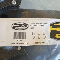 P3 Carbon Fiber Front Brake Disc Guard KTM 125-500 (2015-2025) – New