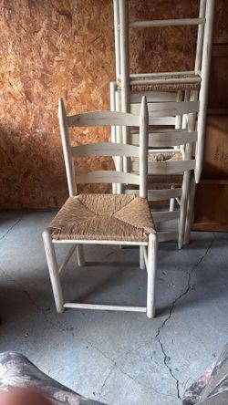 4 rush bottom chairs