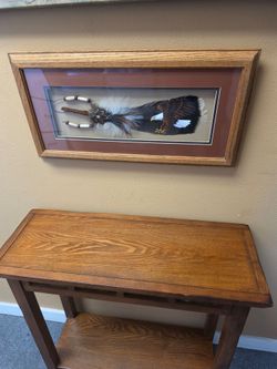 Vintage Framed Hand-Painted Feather Art – Bald Eagle Shadowbox