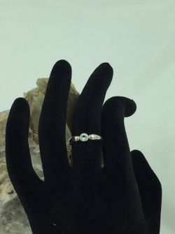 925 STER Silver Clear Spinel Ring 7.25