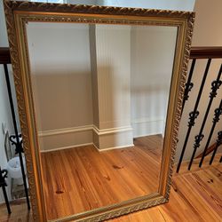 Beautiful Mirror With Gold Tone Finish 