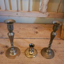 Vintage Brass Candlesticks Lot 9