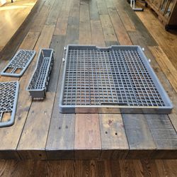 KitchenAid Third Level Dishrack, Silverware Basket, & 2 Lids