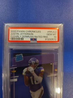 2020 donruss clearly Justin Jefferson PSA 10