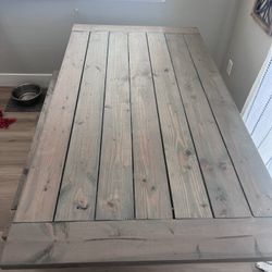 Farmhouse Dining Table With Bench 