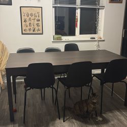 IKEA EKEDALEN Dining Table & 6 LIDAS Chairs 