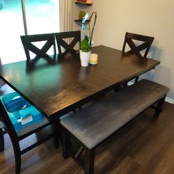 Table With Bench And Chair 