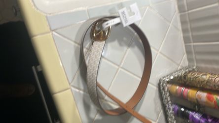 Michael Kors Monogram Belt with Gold Buckle