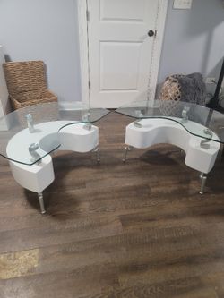 Set Of Glass Side Tables 