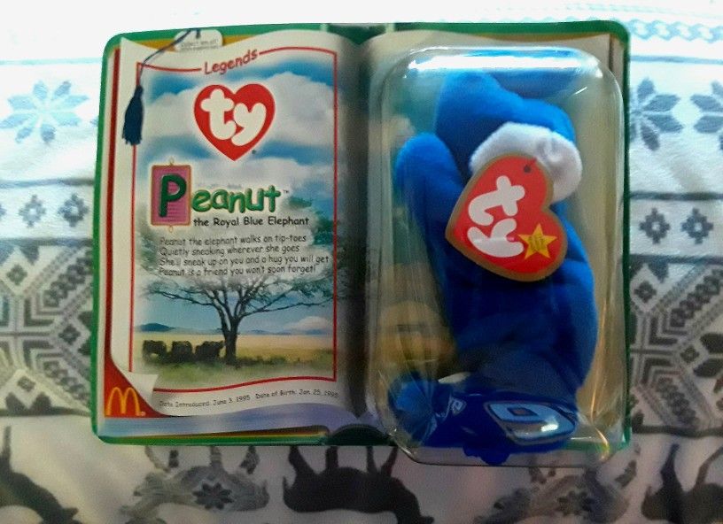 TY Legends-Peanut The Royal Blue Elephant HTF