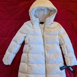 Donna Karan Women's Hooded Down Puffer Coat: Sz Small, Medium