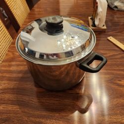 Sears New Dimensions 9 qt Stainless Steel Stockpot w/ Lid Double Handle