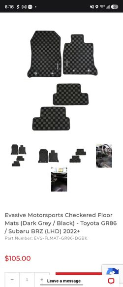 Evasive Motorsports Checkered Floor Mats (Dark Grey / Black) - Toyota GR86 / Subaru BRZ (LHD) 2022+