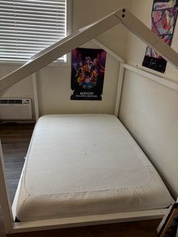 White House Frame Bed with Mattress