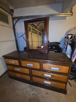 Brown wood drawer