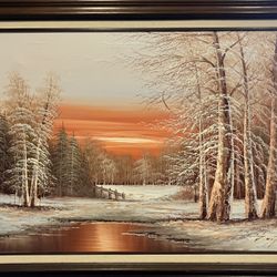 G. Whitman Landscape Oil Painting 