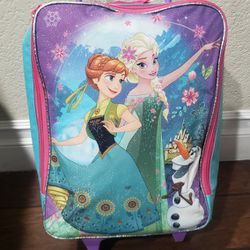 NWT Disney Frozen Luggage On Wheels