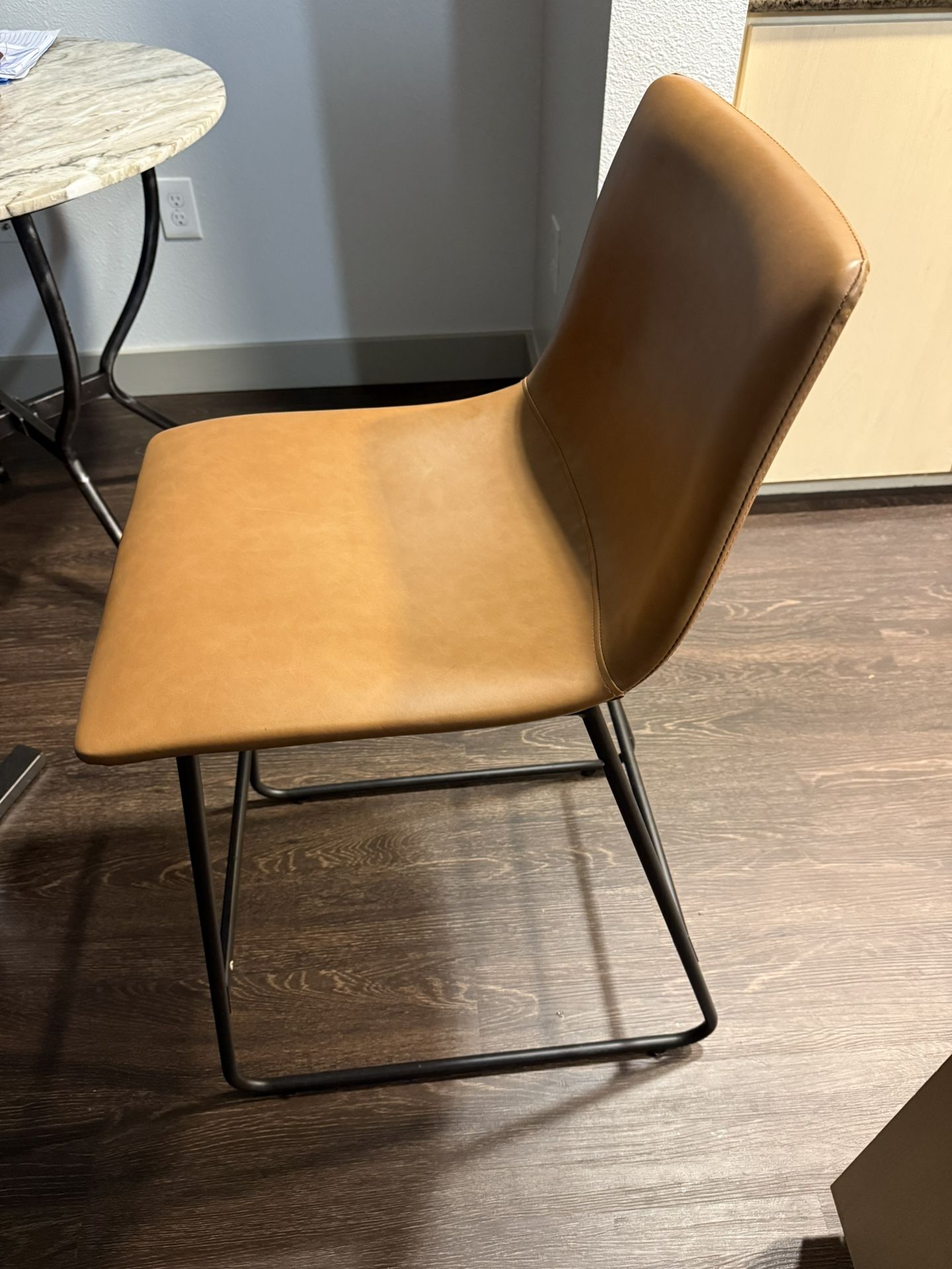 2 Bar Stool Height Faux Leather Chairs