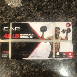 GYM EQUIPMENT 40LB ADJUSTABLE CAST DUMBBELL SET