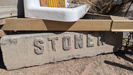 huge vintage granite stone engraved " Stoner " unique 420 novelty headstone  slab rock weed