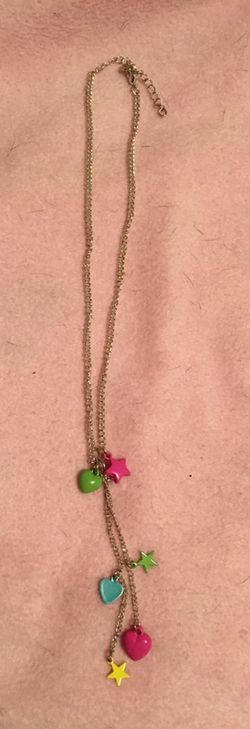 Bright charm necklace. New
