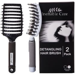 💇‍♀️ Ineffable Care Detangling Hair Brush – 2 Pack Premium brush set for smooth, tangle-free hair! 