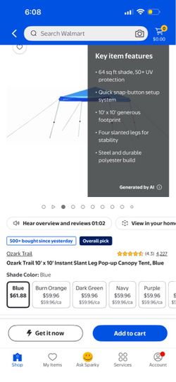 10’ by 10’ Canopy Tent