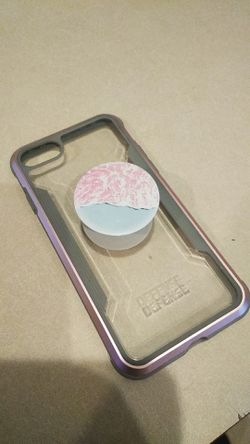 iPhone 8 case with collapsible pop socket