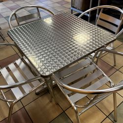 Aluminum patio table and chairs, 2 sets