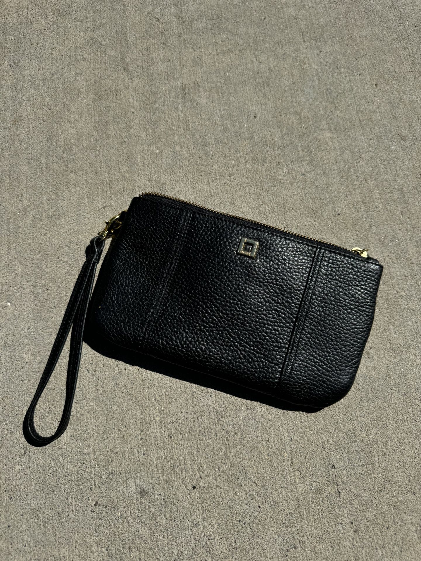 Lodis Black Leather Wristlet Wallet Purse Nice!!!!