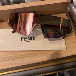 Brand New Authentic Fendi Rose Gold Shield Sunglasses