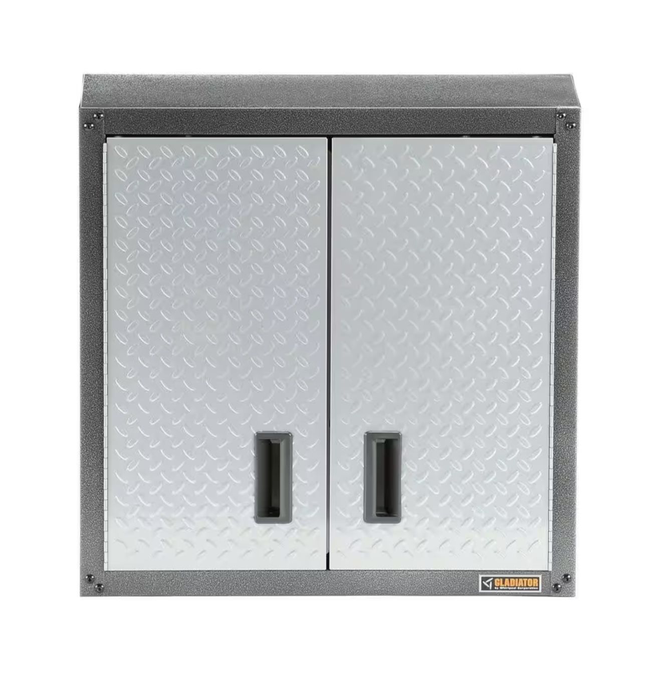 Gladiator Steel 1-Shelf Wall Mounted Garage Cabinet in Silver Tread (28 in W x 28 in H x 12 in D)
