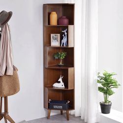 5-Tier Corner Bookshelf, Corner Shelf, 71.5" Tall Bookcase Display Shelf for Adults