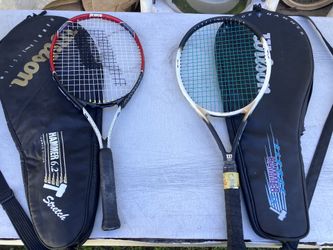 Wilson Sledge Hammer 3.8 & Prince Wimbledon Tennis Racket Set + Cases