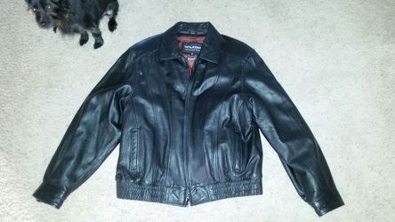 Men's black leather jacket XL like new *valentines*