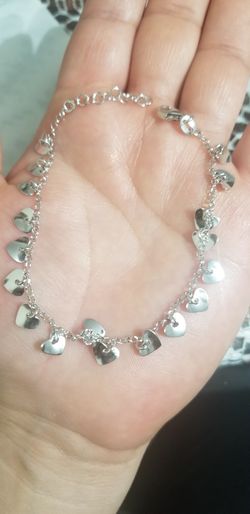 Pulsera de corazones de plata 925