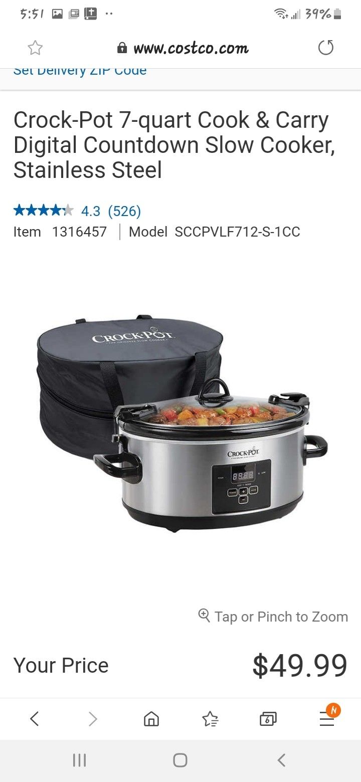 Crock pot Stainless steel Programmable